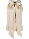 Jejia Sleeveless Pussy Bow Blouse In Neutrals