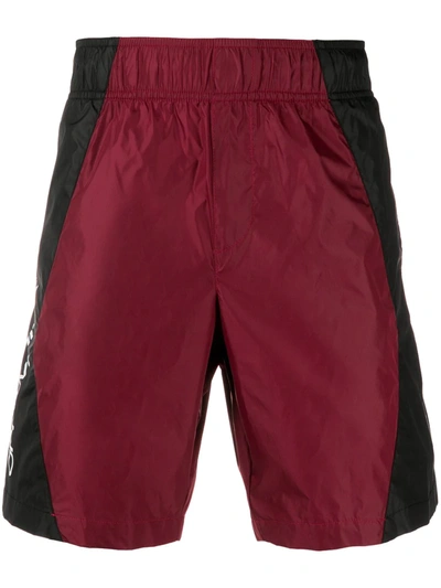 Off-white Two-tone Bermuda Shorts In Red
