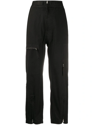 Mm6 Maison Margiela Zip Details Loose Trousers In Black