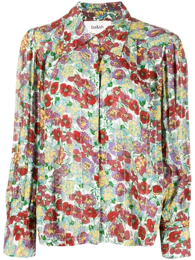 Ba&sh Phara Pointed Collar Floral Shirt In Red