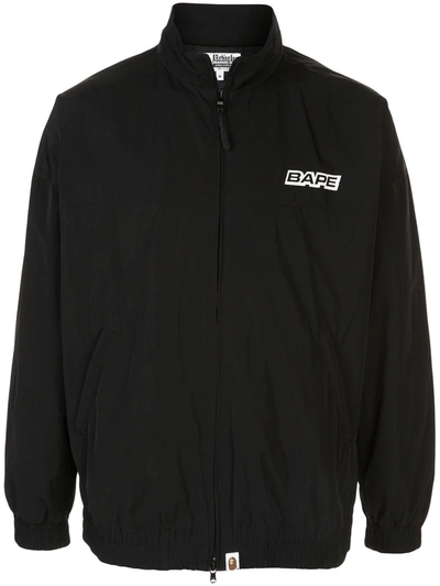 Bape X Coach Logo Print Zip-up Jacket In Black