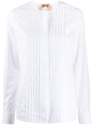 N°21 Pleated Front Blouse In White