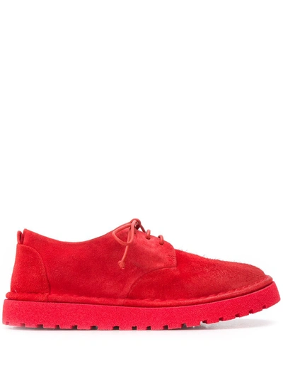 Marsèll Distressed Lace-up Brogues In Red
