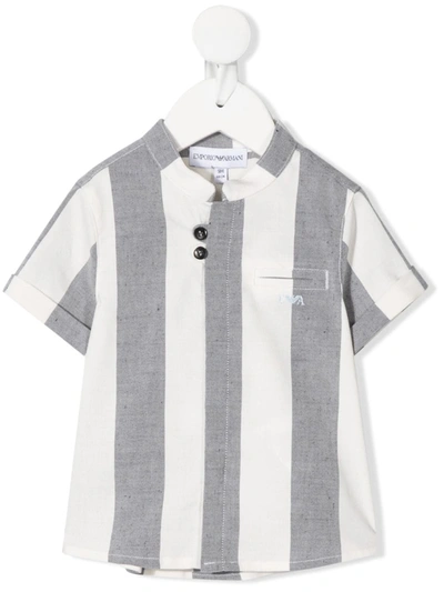 Emporio Armani Babies' Striped Shirt In White