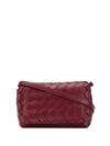 Bottega Veneta Intrecciato Mini Crossbody Bag In Red