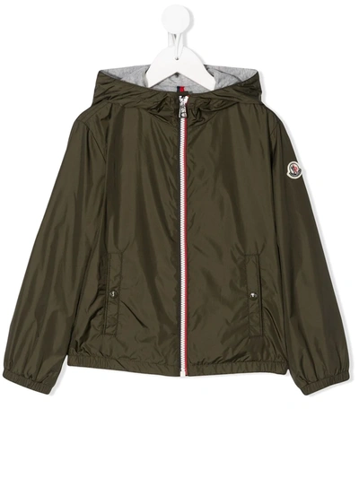 Moncler Kids' Urville Lightweight Rain Jacket In Green