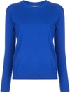 Alexandra Golovanoff Fine Knit Crew Neck Jumper In Blue