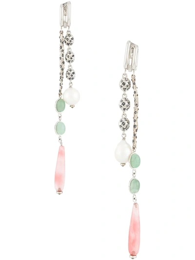 Chloé Gemstone Drop Earrings In Silver