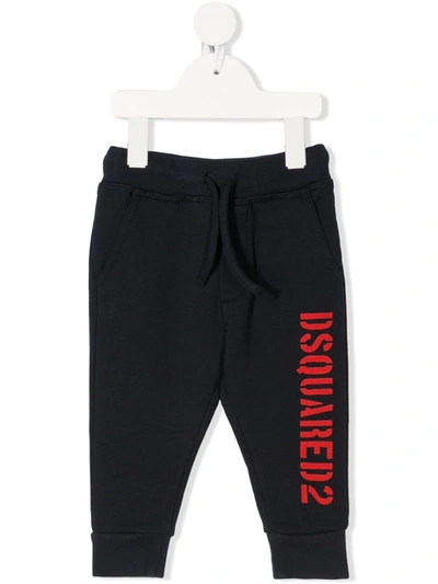 Dsquared2 Babies' Logo-print Drawstring Track Trousers In Blue