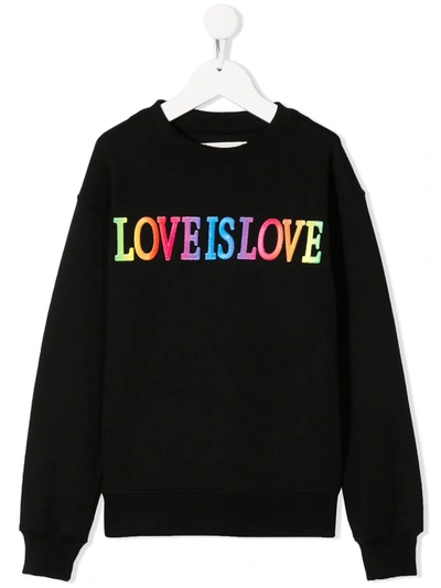 Alberta Ferretti Kids' Love Long Sleeve Sweatshirt In Black