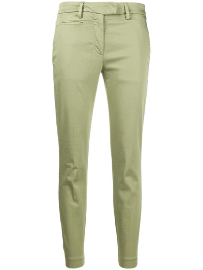 Dondup Tapered Cropped Trousers In Green