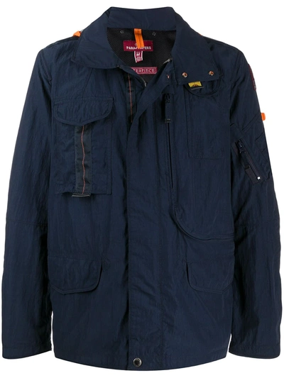 Parajumpers Concealed Zipped Utility Jacket In Blue