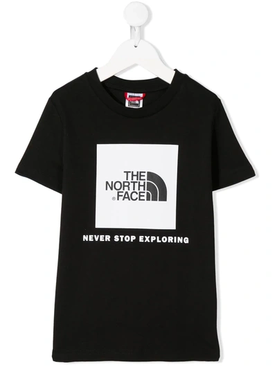 The North Face Kids' Logo Print T-shirt In Black