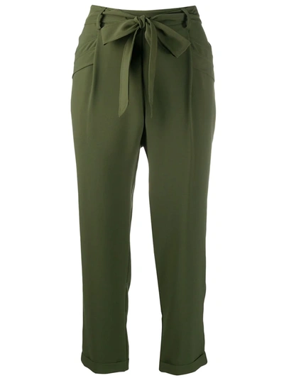 Liu •jo High-rise Cropped Trousers In Green