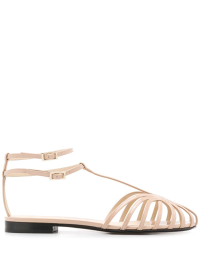 Alevì Strappy Low Heel Sandals In Pink