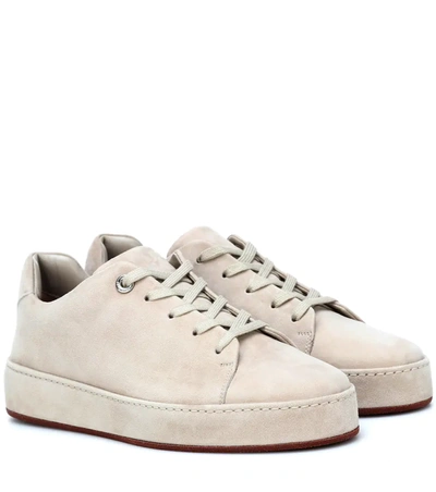 Loro Piana Plain Lace-up Trainers In Neutrals