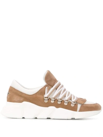 Lorena Antoniazzi Two Tone Low Top Trainers In Brown