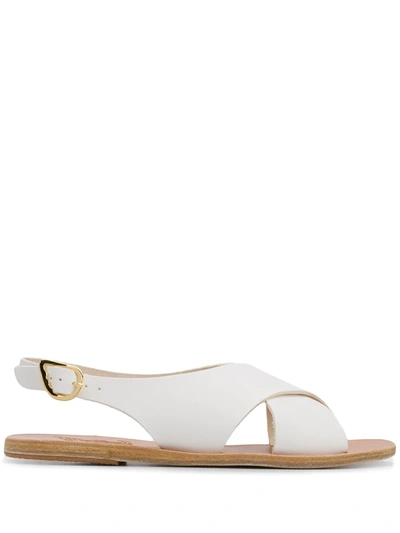 Ancient Greek Sandals Maria Cross Strap Sandals In White