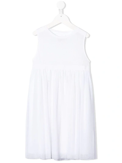 Douuod Kids' Sleeveless Pleated Party Dress In White