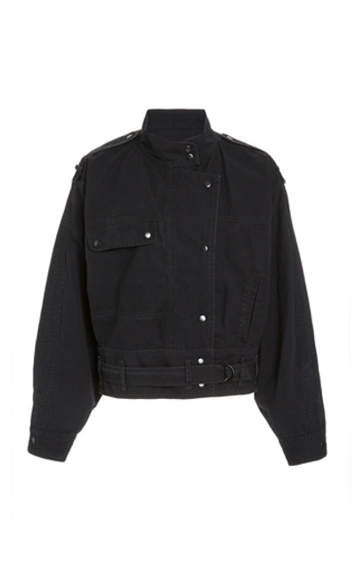 Isabel Marant Étoile Zonca Belted Denim Jacket In Black