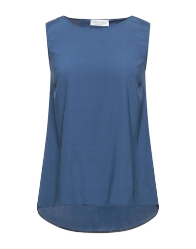 Le Tricot Perugia Tops In Pastel Blue
