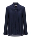 Alexander Mcqueen Shirts & Blouses With Bow In Dark Blue