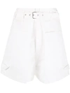 Isabel Marant Ike Cargo Shorts Woth High Waist And Belt In White