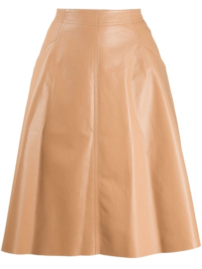 Drome Skirt In Powder Leather In Brown