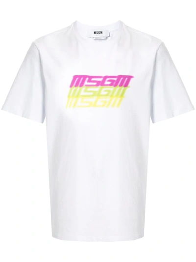 Msgm Logo Print T-shirt In White