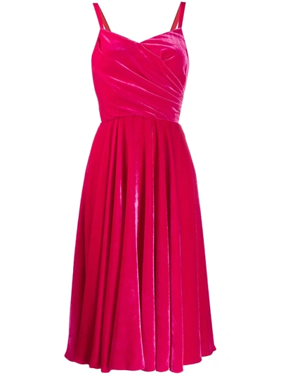 Dolce & Gabbana Velvet Wrap Dress In Pink