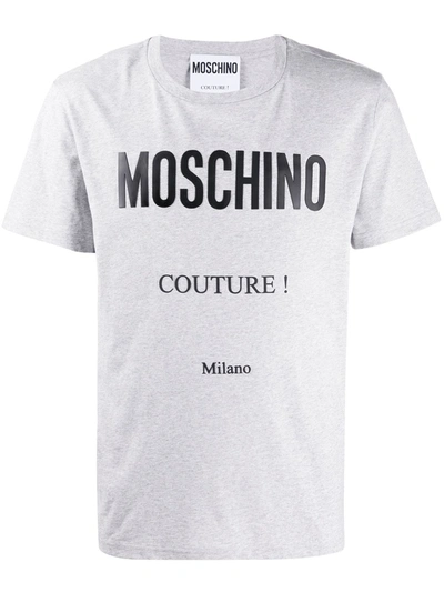Moschino Printed Logo T-shirt In Grey