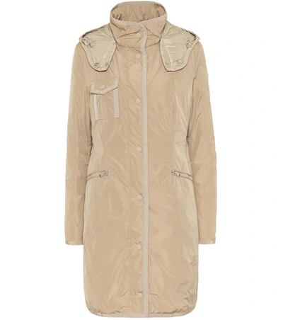 Moncler Mauve Water Resistant Taffeta Down Coat In Camel