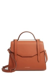 Strathberry Midi Allegro Calfskin Leather Satchel In Tan