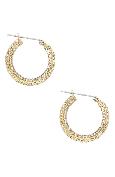 Ettika Crystal Embellished Hoop Earrings In Gold