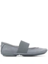 Camper Women's Right Nina Mary Jane Moccasins Women's Shoes In Grey Leather