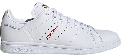 Pre-owned Adidas Originals Adidas Stan Smith Valentine's Day (2020) (women's) In Cloud White/scarlet/gold Metallic
