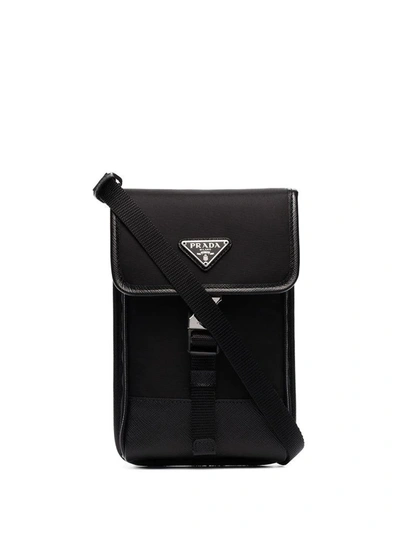 Prada Men's Black Leather Messenger Bag