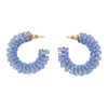 Simone Rocha Small Beaded Hoops In Light Sapphire In Blue