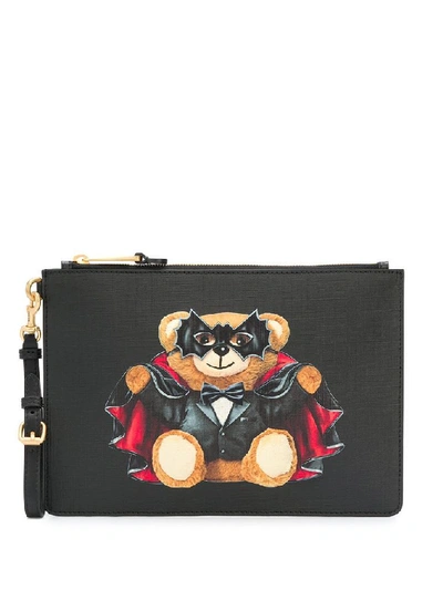 Moschino Women's Black Leather Pouch