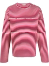 Marni Striped Long-sleeved T-shirt In White