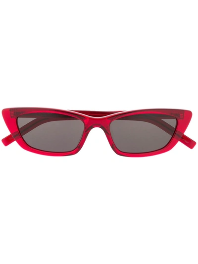 Saint Laurent New Wave Sl 猫眼框太阳眼镜 In Red