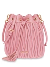 Miu Miu Matelassé Bucket Bag In Pink