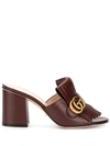 Gucci Double G Mules In Brown