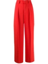 P.a.r.o.s.h Pleated Wide Leg Trousers In Orange