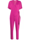 P.a.r.o.s.h Tapered Tie-waist Jumpsuit In Pink