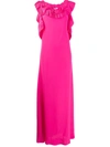 P.a.r.o.s.h Ruffle-neck Gown In Pink