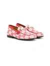 Gucci Kids' Gg Supreme Flat Shoes In Red
