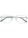 Montblanc Two-tone Square-frame Glasses In Silver