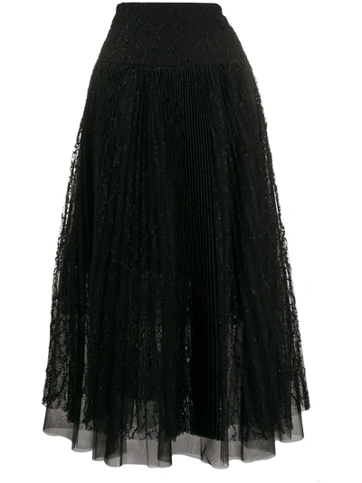 Ermanno Scervino Textured Fabric Skirt In Black