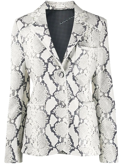 Ermanno Scervino Snakeskin Effect Blazer In White